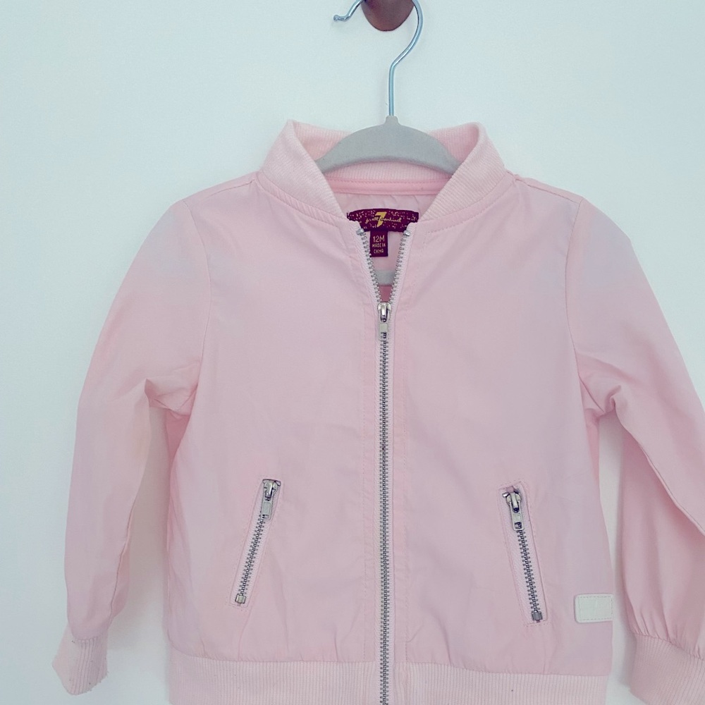 7 For All Mankind pink zip up jacket size 12 months